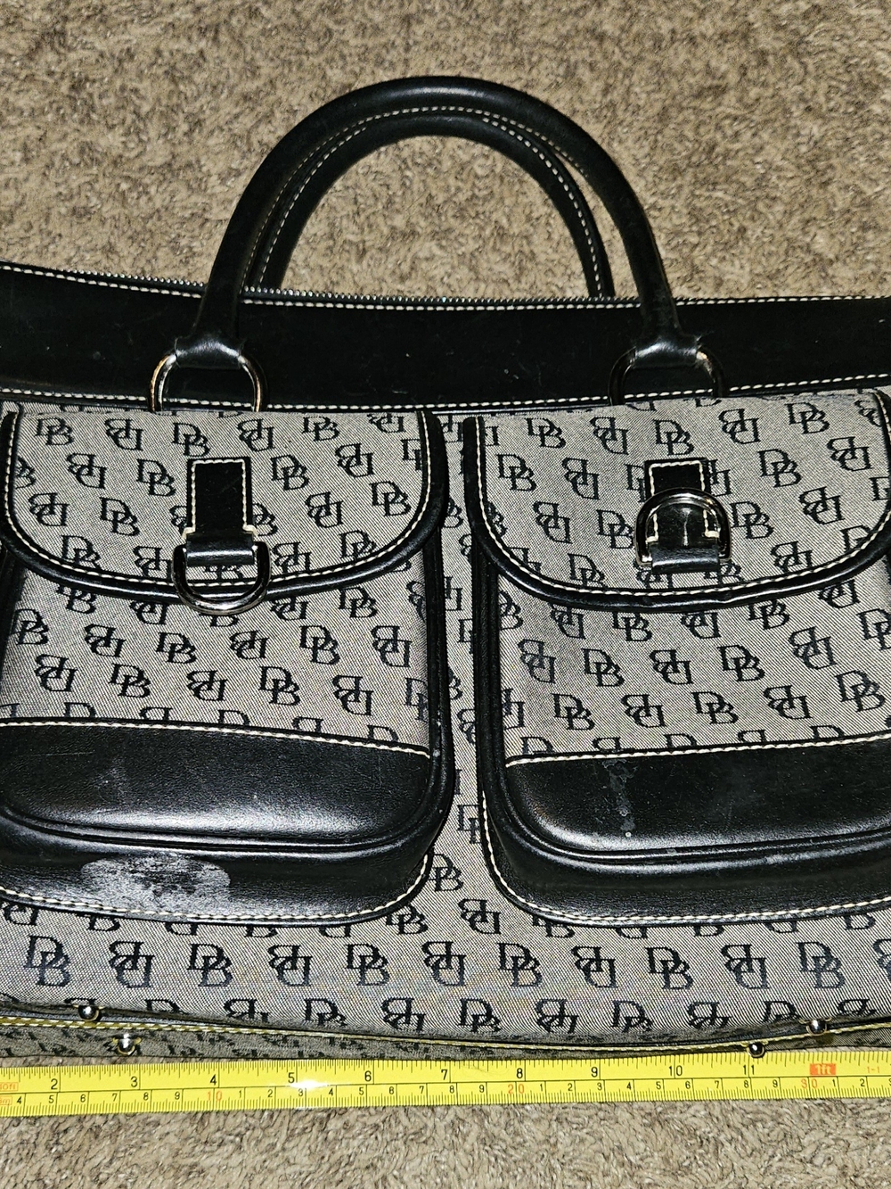 Dooney & Bourke Black and Gray Signature Tote